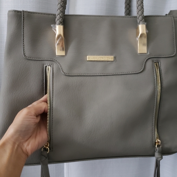 Ivy London Gray Medium Zippered Bag Purse - Picture 3 of 16